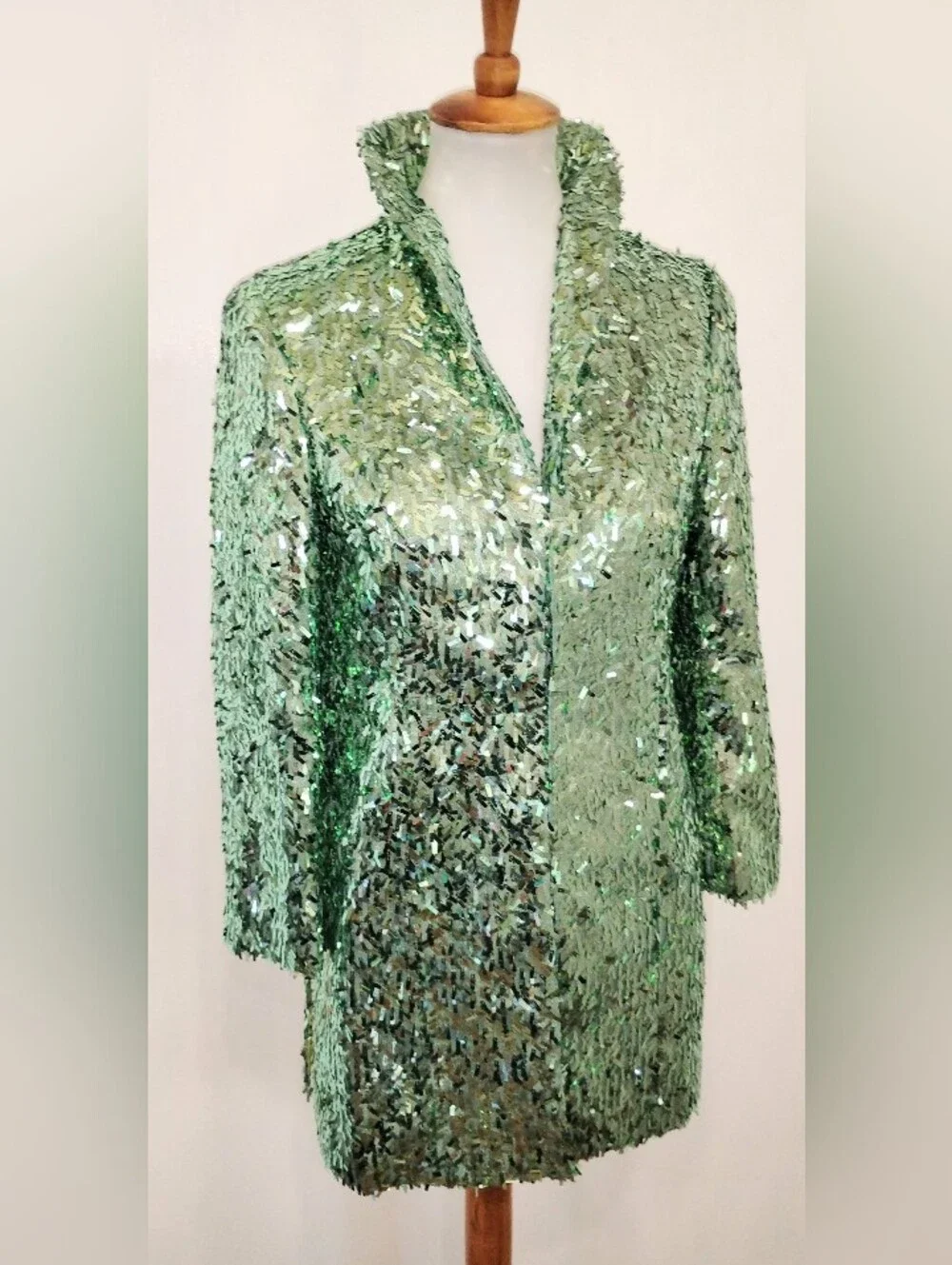 MINT SEQUINED LONG JACKET
